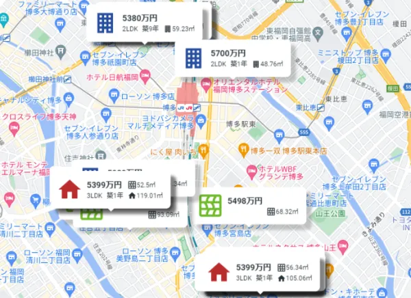 イメージ：物件情報の表示